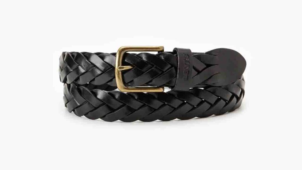 levi's original braided leather belt