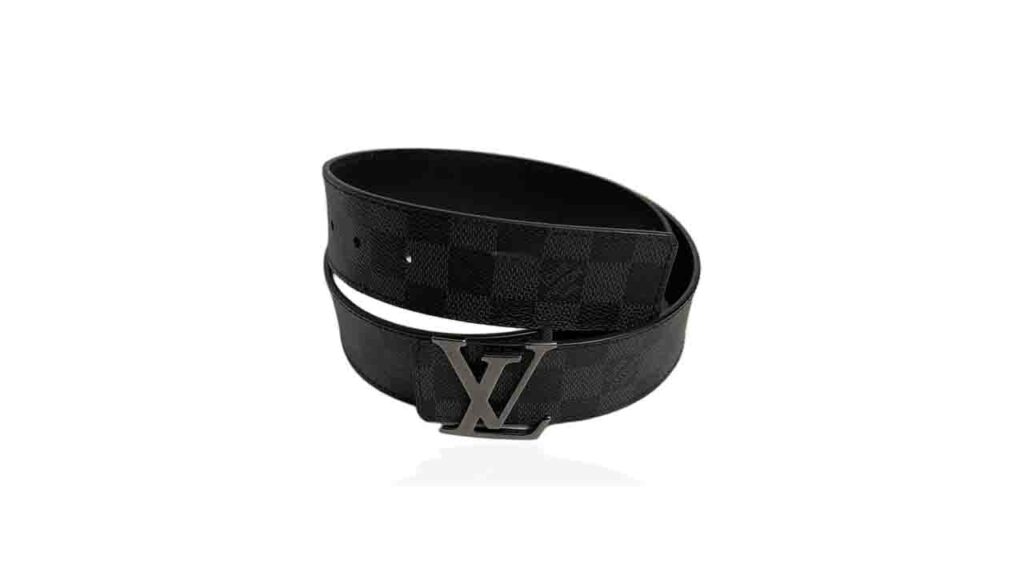 tali pinggang lv damier graphite canvas belt with lv damier buckle