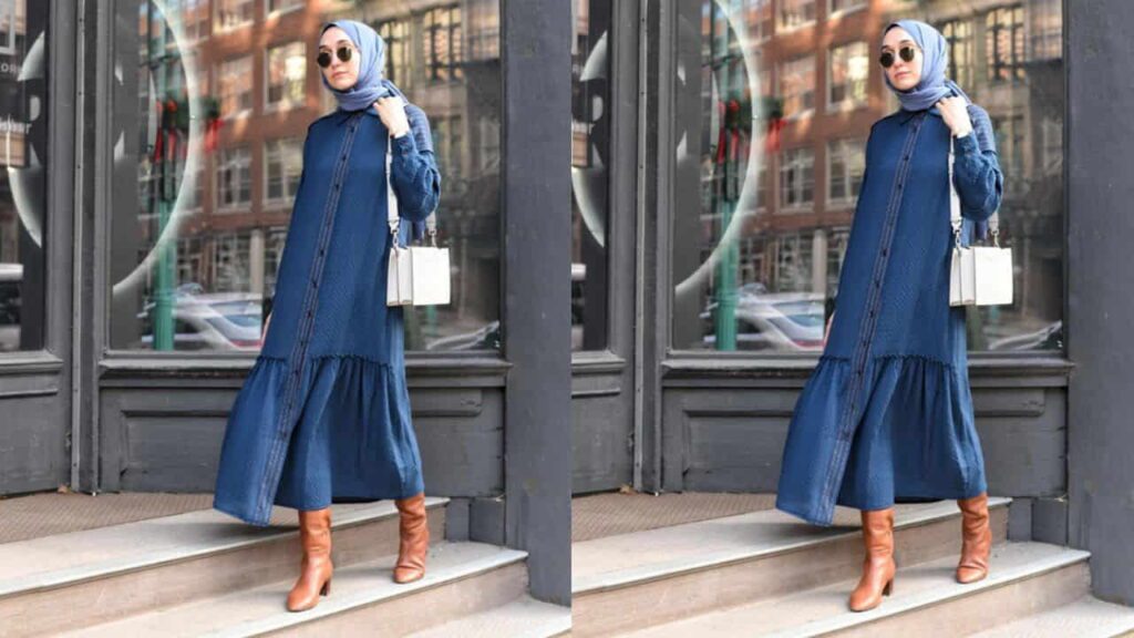 baju navy blue tudung warna apa, tudung biru muda