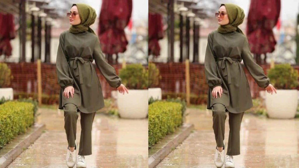 idea baju hijau tudung warna apa? tudung dark jungle green