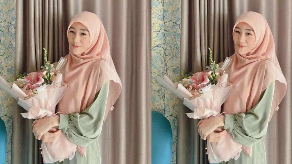 baju hijau tudung warna apa, tudung peach