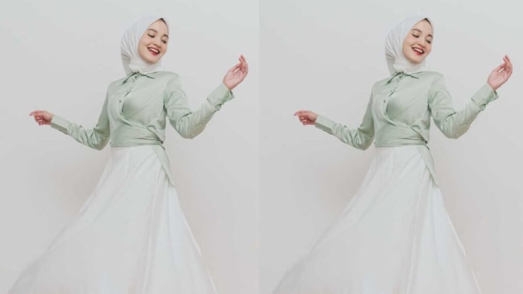 idea baju mint green tudung putih