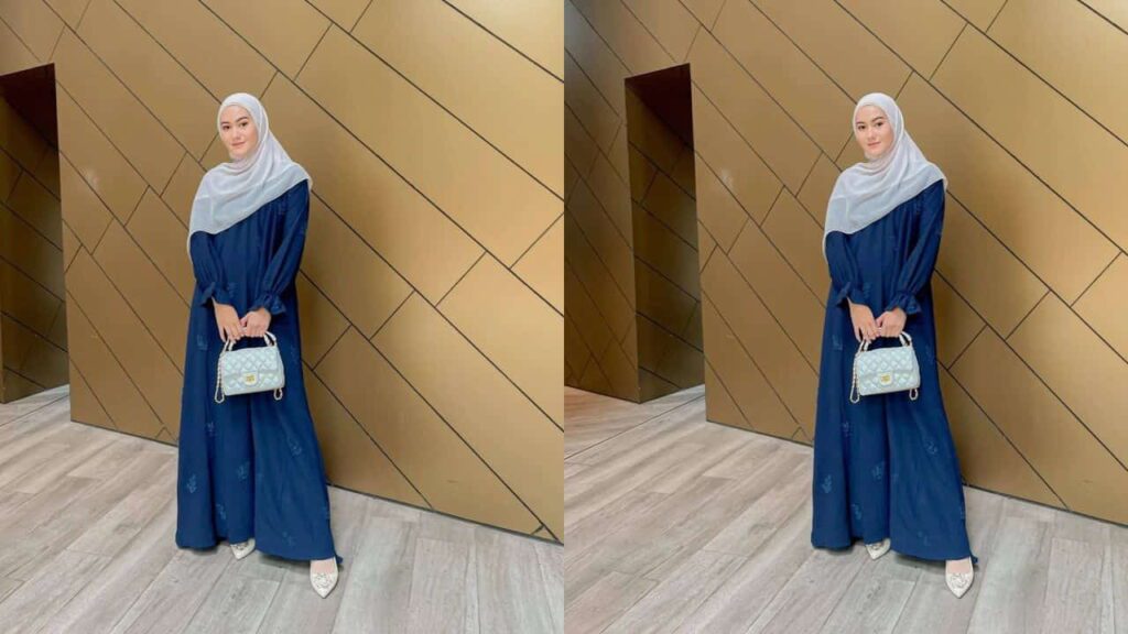 baju navy blue tudung warna apa, tudung putih