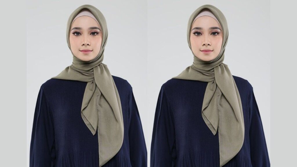 baju navy blue tudung warna apa, tudung warna hijau tentera