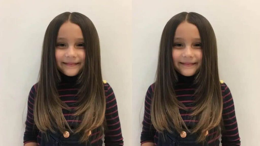 style rambut pendek budak perempuan lapisan panjang