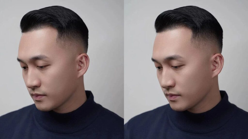 gaya rambut burst fade lelaki, burst fade comb over