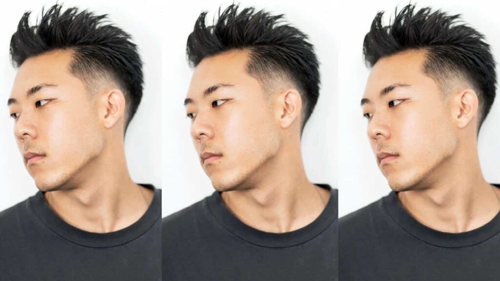 gaya rambut burst fade lelaki, burst fade spiky