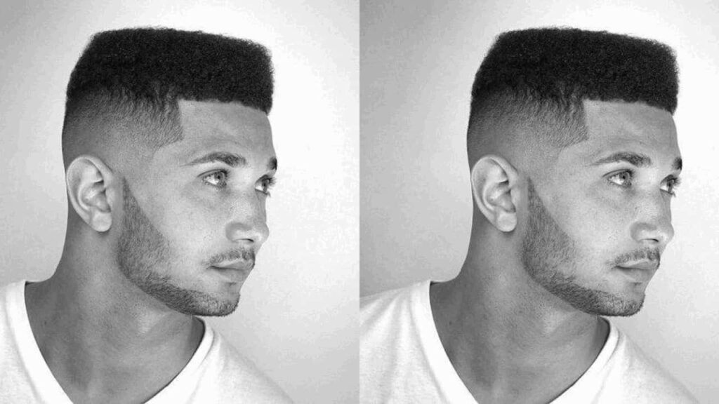 gaya rambut kerinting lelaki, curly flat top