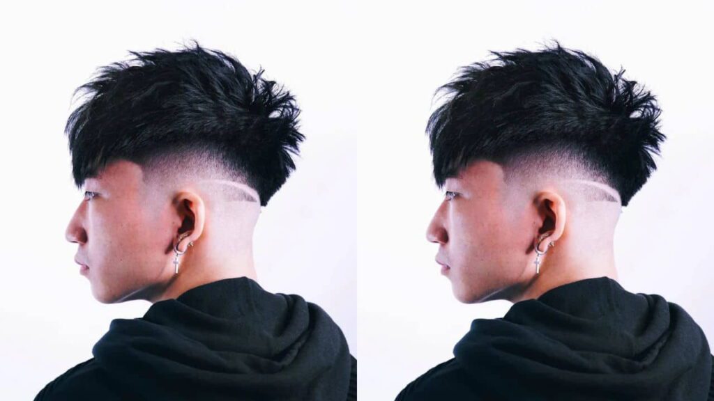 style rambut lelaki ada line, disconnected undercut