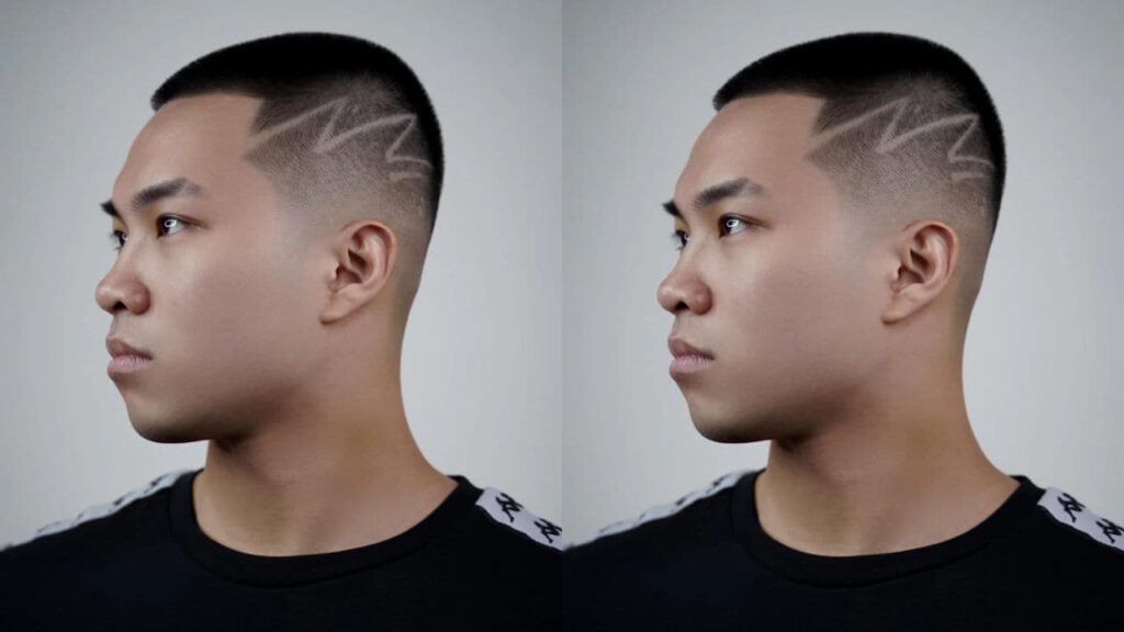 high fade with design