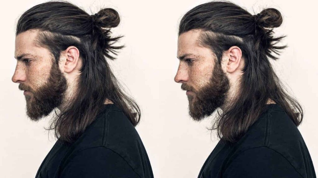 style rambut lelaki panjang, man bun