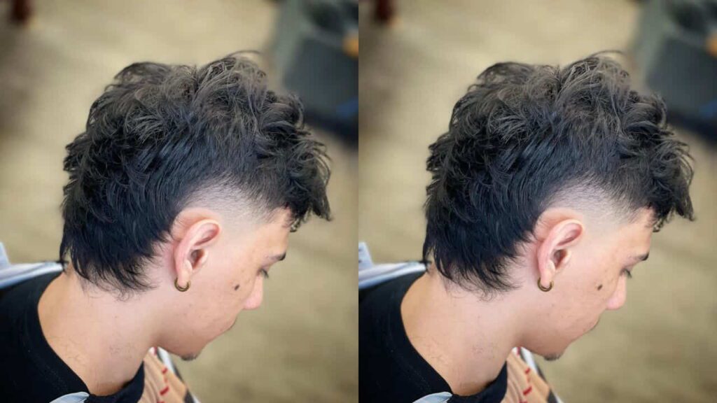 style rambut lelaki mullet, messy mullet