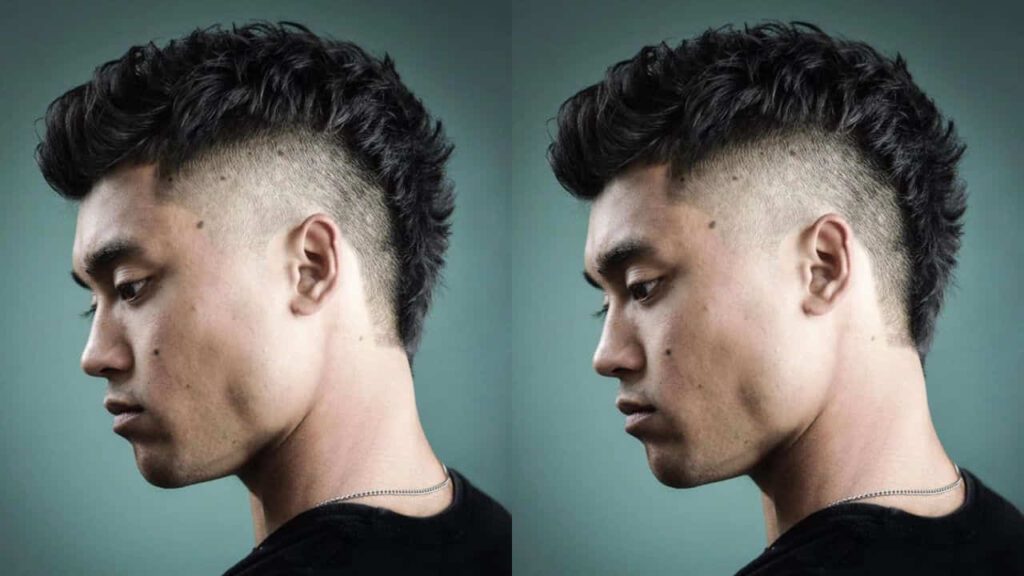 gaya rambut burst fade lelaki, mohawk