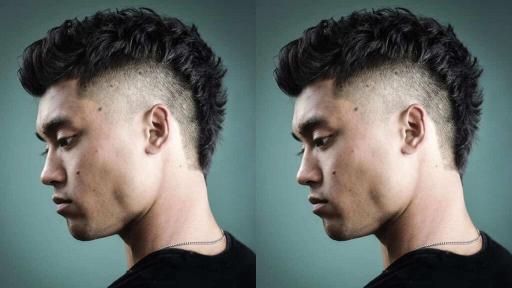 gaya rambut mohawk, mohawk with burst fade