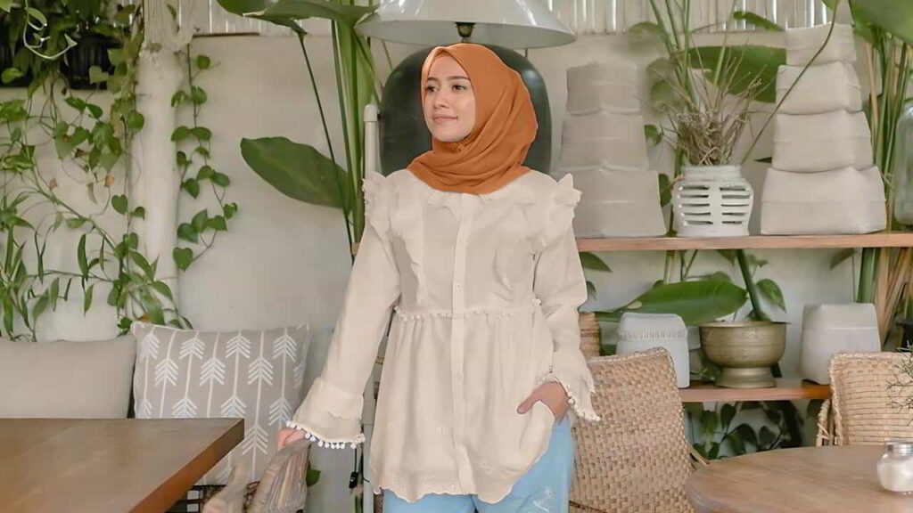 baju coklat milo tudung warna coklat karamel