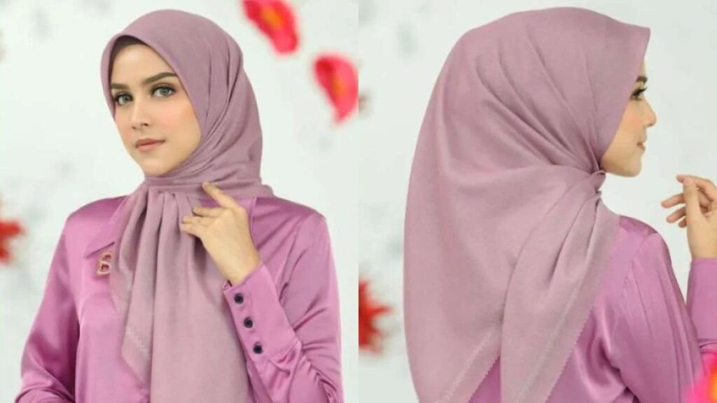 baju magenta tudung warna lavender