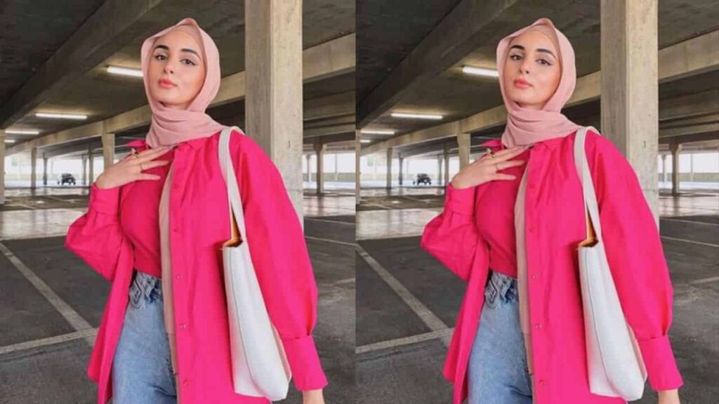 baju magenta tudung warna merah jambu