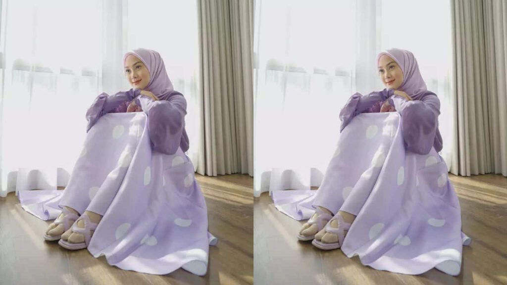 baju purple lilac tudung warna lilac