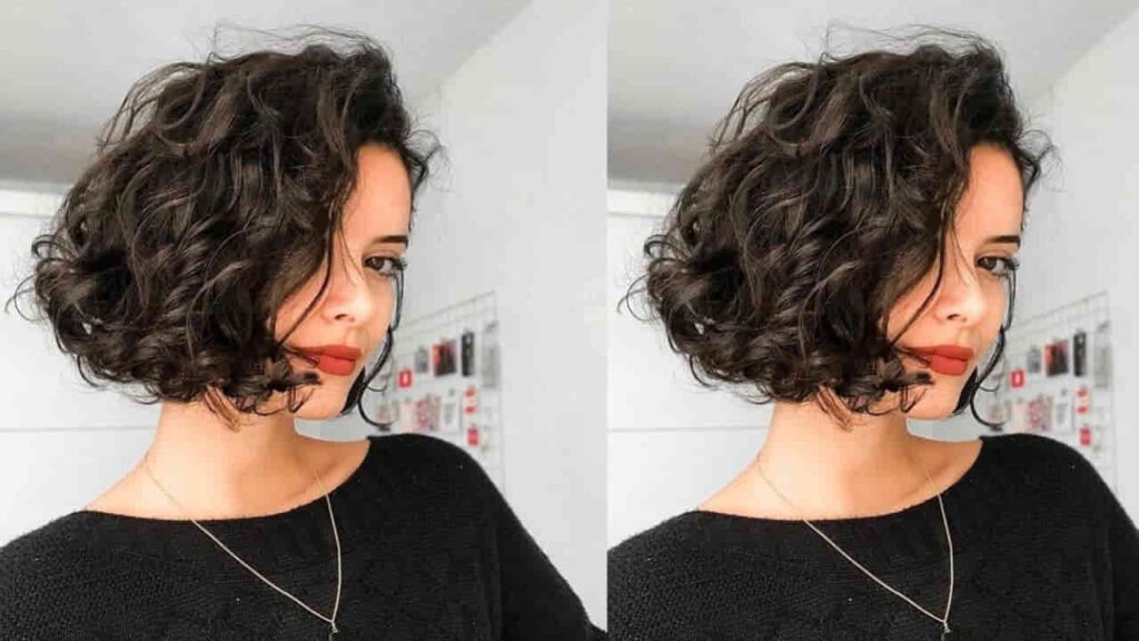 blunt curly bob