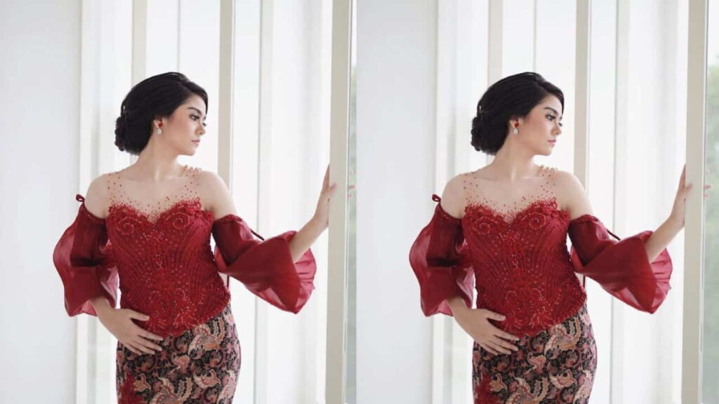 fesyen baju kebaya nyonya, kebaya merah moden