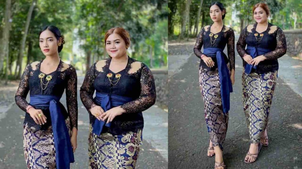 fesyen baju kebaya nyonya, kebaya semi-french metallic tile