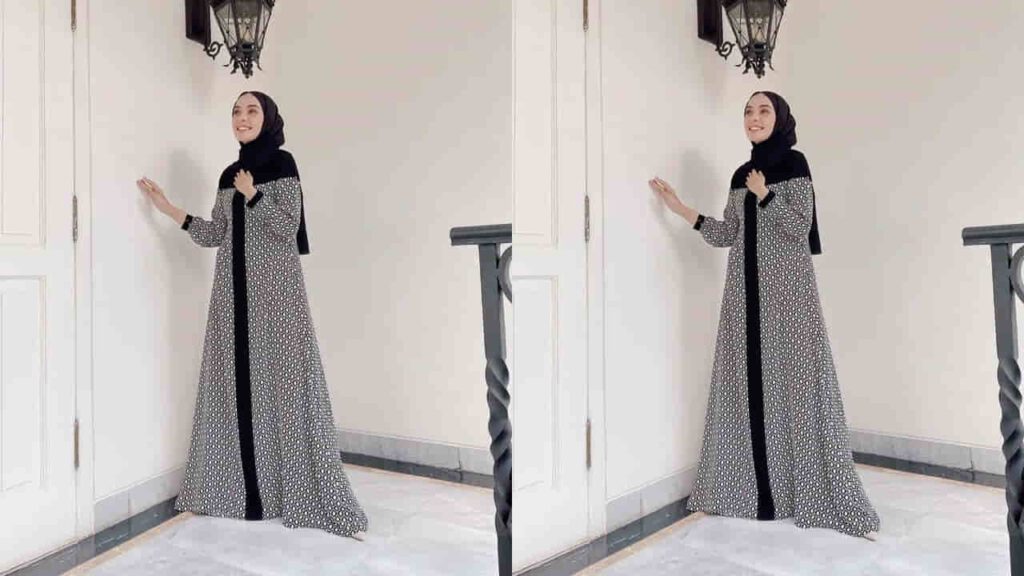 fesyen blouse muslimah, abaya monokrom minimalis