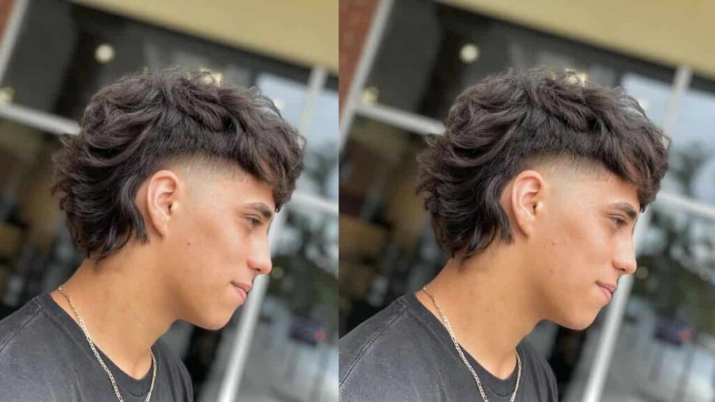 gaya rambut belah tengah modern mullet