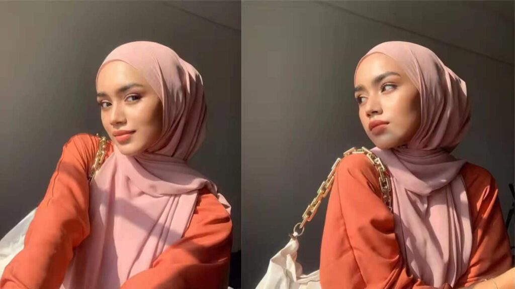 padanan baju jingga tudung warna apa, tudung warna dusty pink