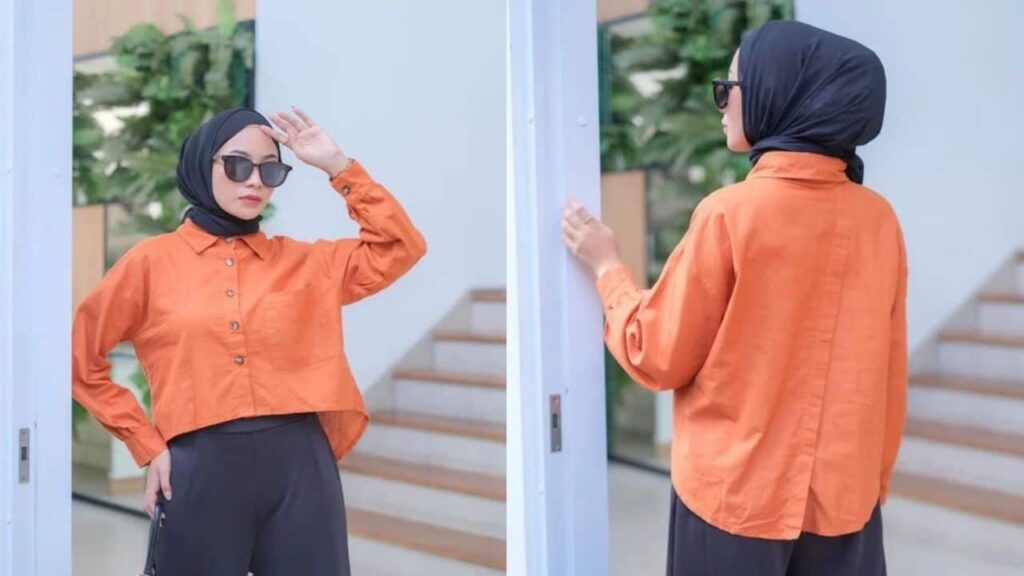 padanan baju jingga tudung warna apa, tudung warna hitam