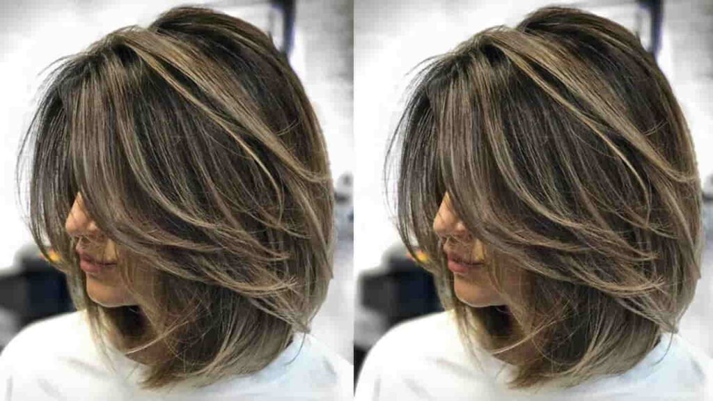 style rambut perempuan layer, bob panjang bahu dengan layered cut