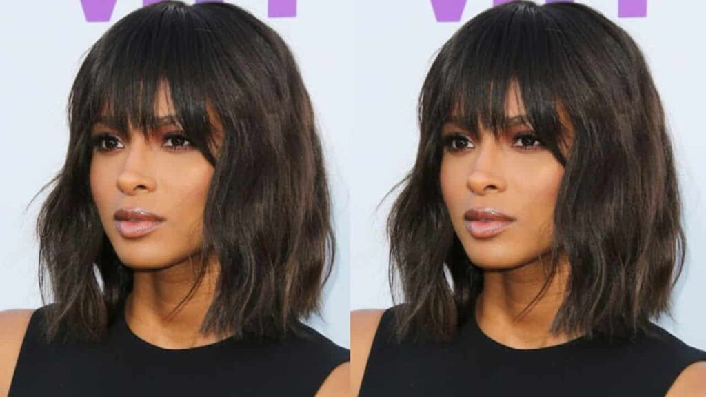 style rambut perempuan layer, layered cut with blunt bangs