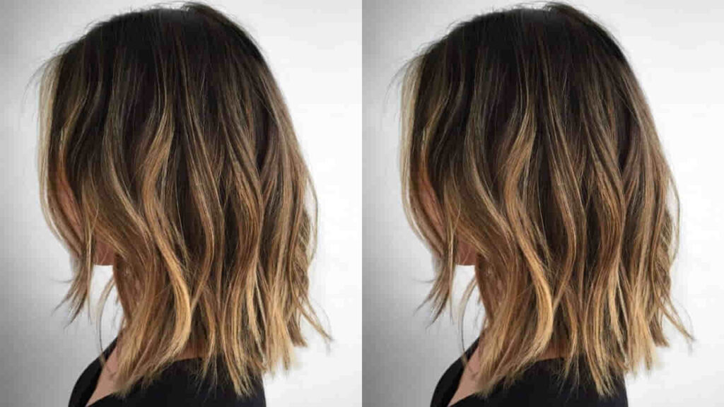 style rambut perempuan layer, long disconnected choppy bob