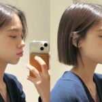 style rambut perempuan pendek gaya korea, blunt korean bob