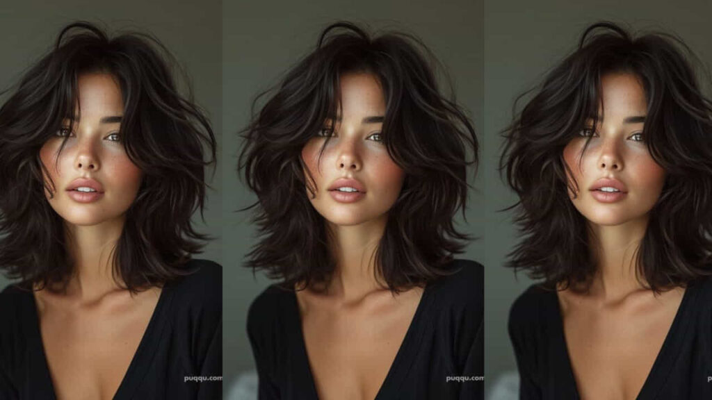 style rambut perempuan pendek gaya korea, lob shaggy