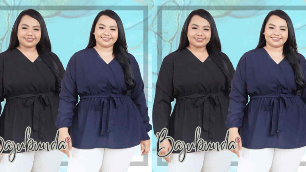 top jumbo wanita esther (fesyen baju untuk badan gempal)