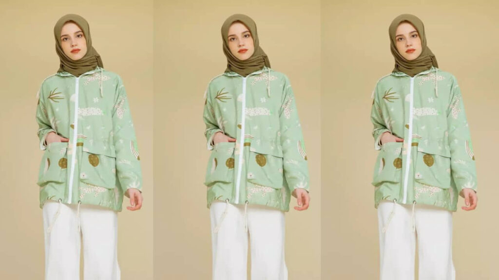 baju hijau mint tudung warna hijau army