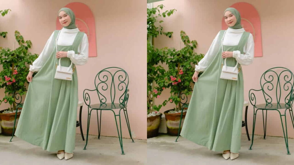 baju hijau mint tudung warna hijau sage