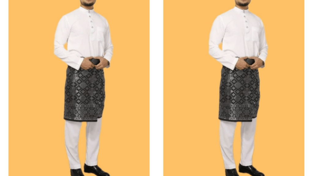 baju melayu teluk belanga satin