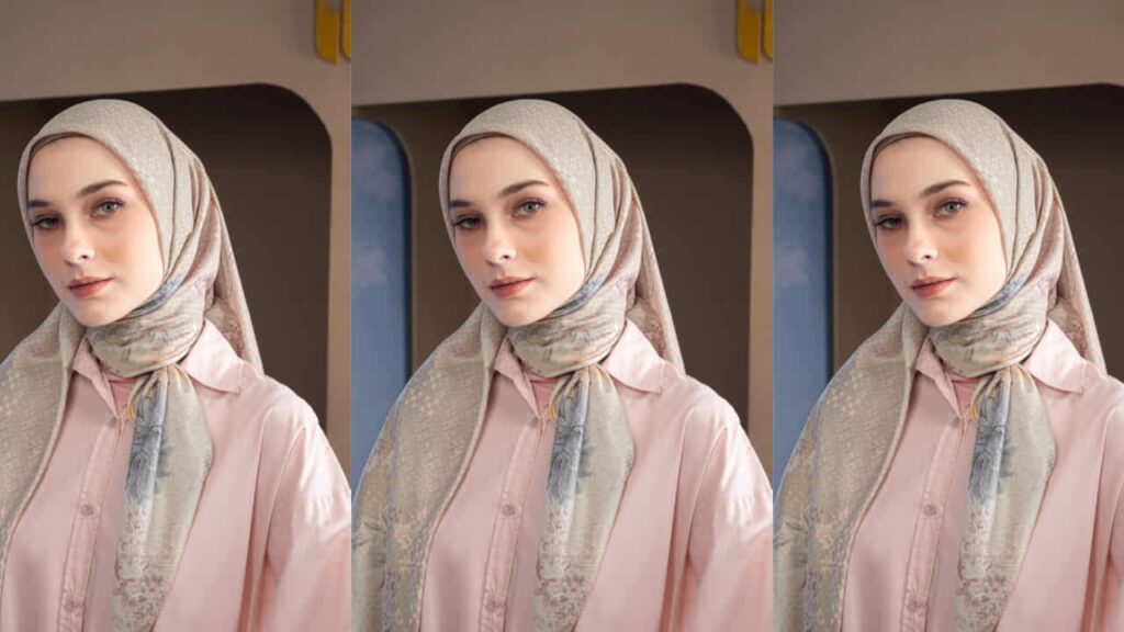 baju pink belacan tudung warna nude