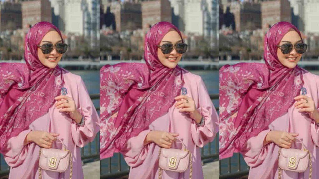 baju pink belacan tudung warna pink magenta