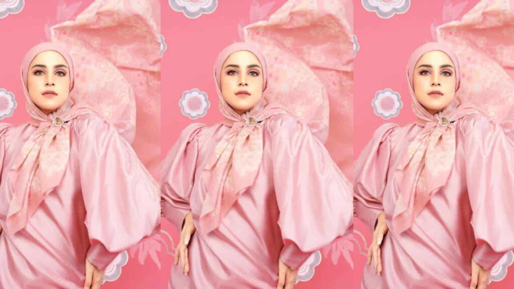 baju pink belacan tudung warna soft pink