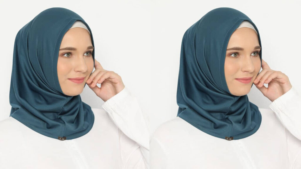 baju putih tudung warna apa, warna biru petrol