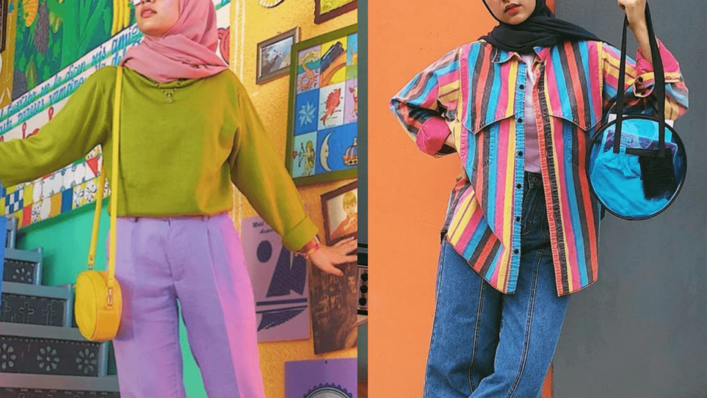 (hijab style ootd casual colorful)