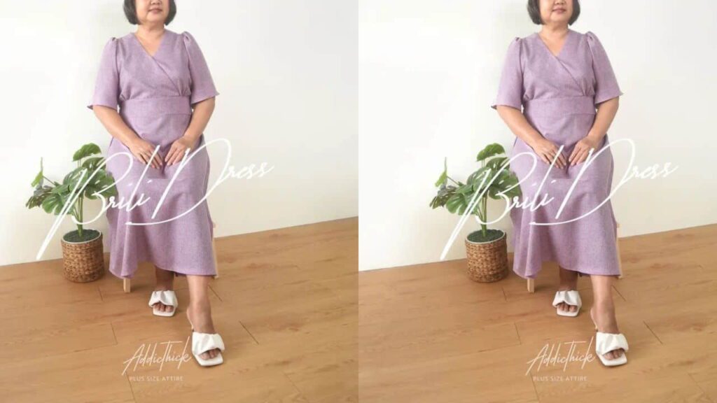 fesyen baju raya plus size, addicthick brili dress