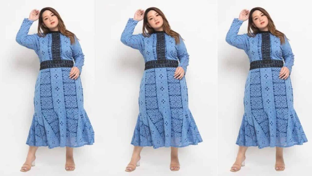 fesyen baju raya plus size, xtramiles plus size dress gabrielle