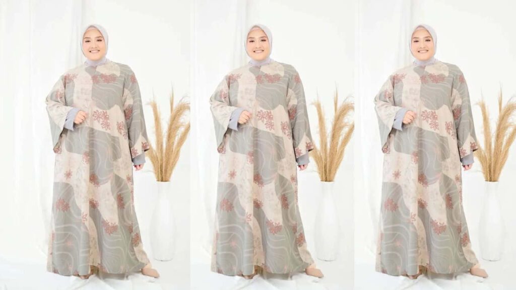 fesyen baju raya plus size, zm zaskia mecca luny gamis plus size edition