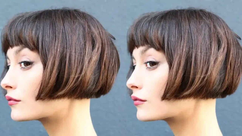 gaya rambut pendek wanita sesuai bentuk wajah, ear-length bob (untuk muka bulat)