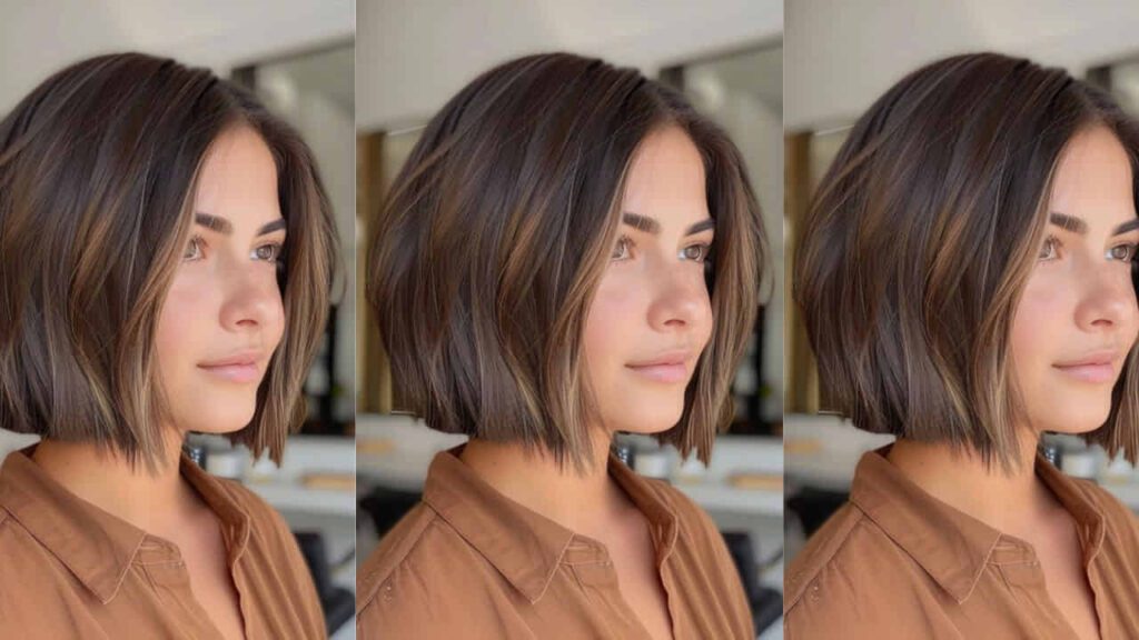 model rambut pendek wanita gemuk, blunt bob