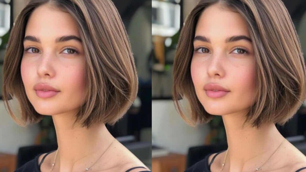 model rambut pendek wanita gemuk, chin-lengthed bob