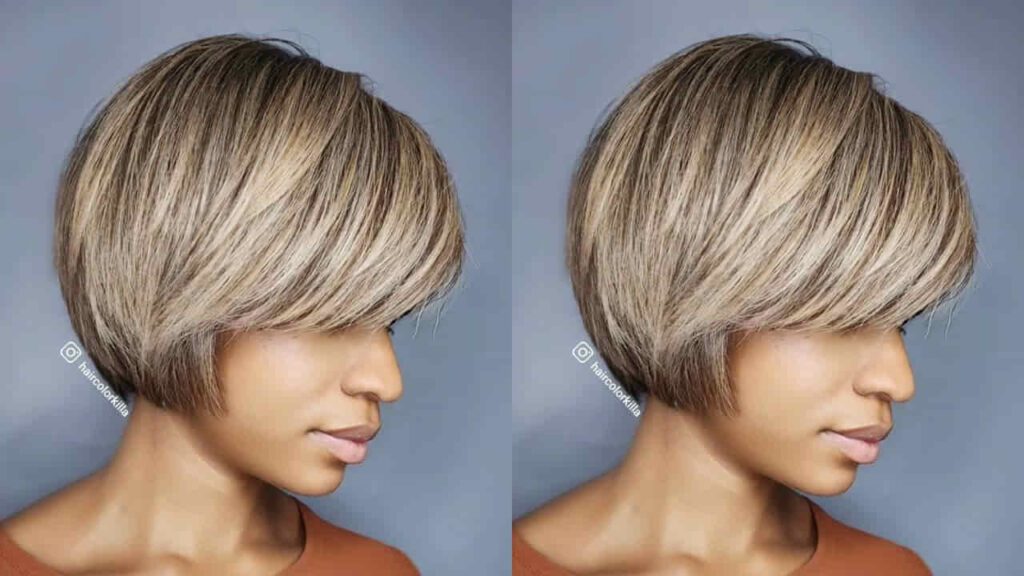 model rambut pendek wanita gemuk, short stacked bob